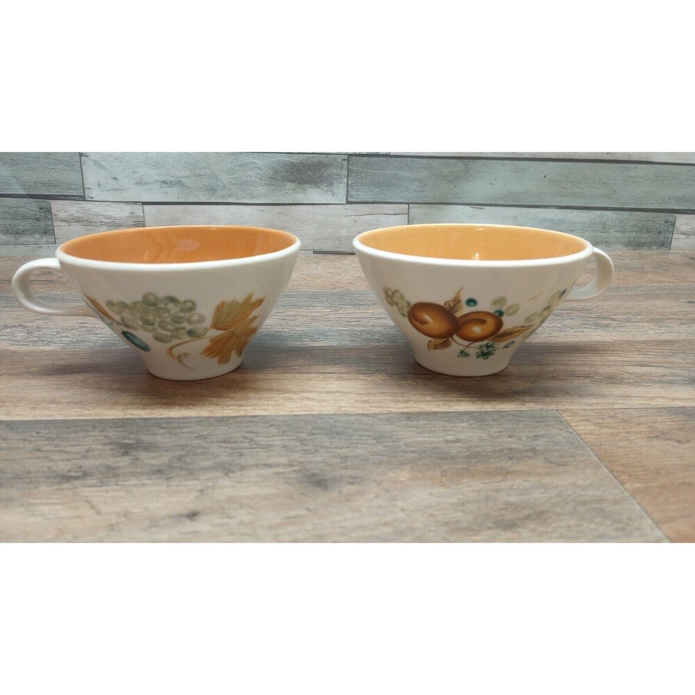 Iroquois Informal Old Orchard Tea/Coffee Cup Ben Seibel Vintage MCM Set Of 2